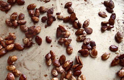 seeds on pan