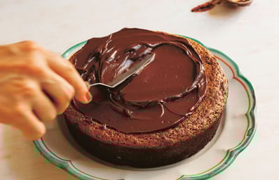 IC R17 Flourless lemon and almond cake with chocolate ganache p 224 Credit %28c%29 Saghar Setareh