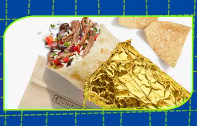 gold foil wrapped burritos