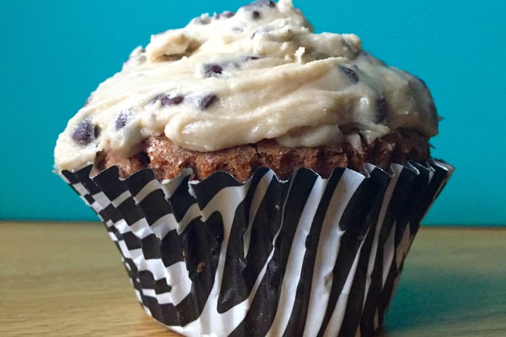 Chocolate Chip Cookie-Stuffed Brownie Cupcakes with Cookie Dough Frosting