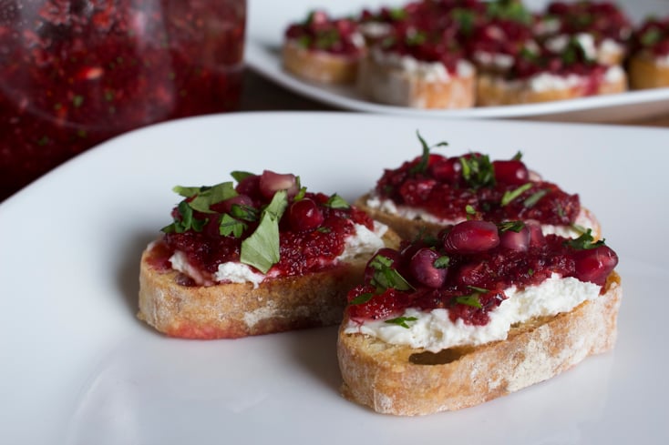 cranberry pom bruschetta