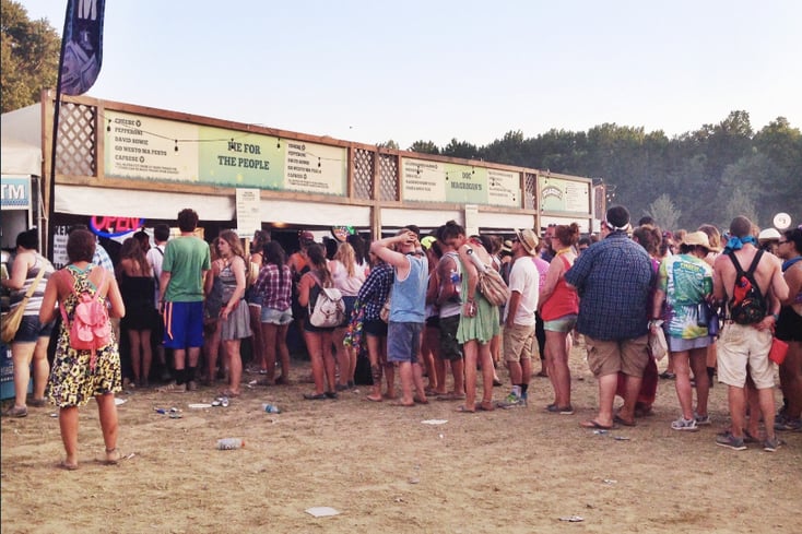 line for food