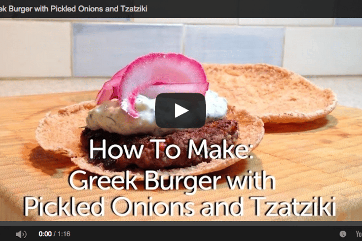Roasted Red Pepper Greek Burger Video Recipe1