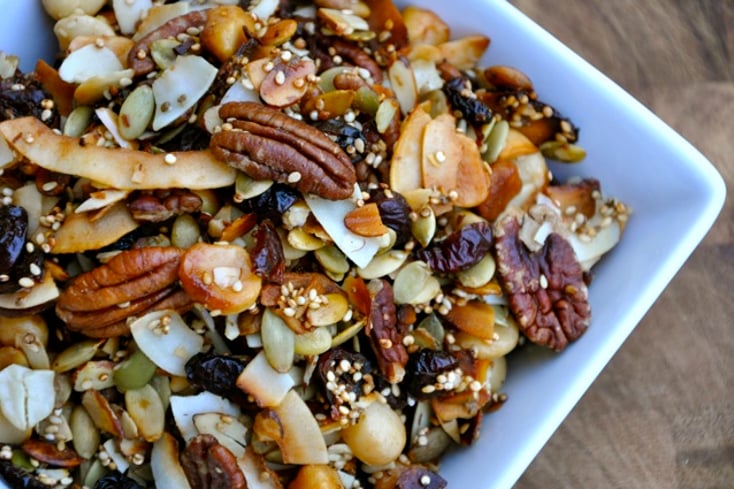 Popped quinoa Trail mix recipe realhealthyrecipes