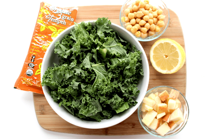 Baker Katherine Kale Salad Ingredients Vegan Chickpeas tempeh1