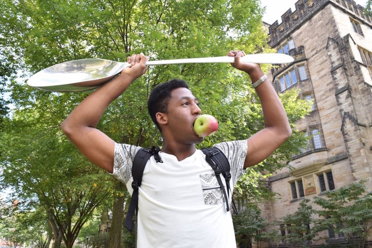 spoon person apple