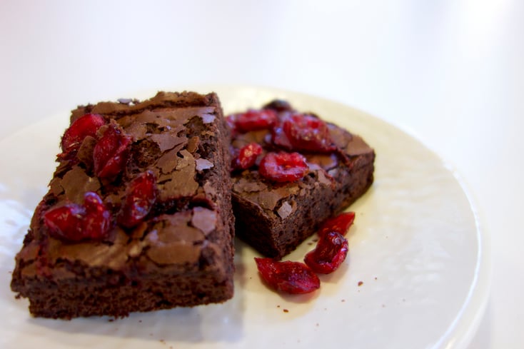 cranberries on brownies