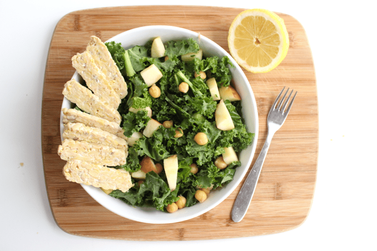 Baker Katherine Kale Salad Assembled Vegan Chickpeas tempeh1