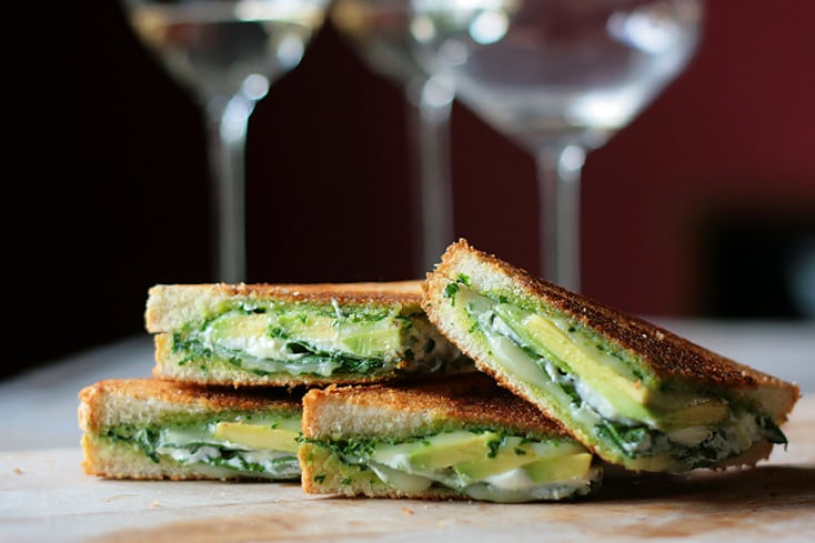 green goddess grilled cheese side