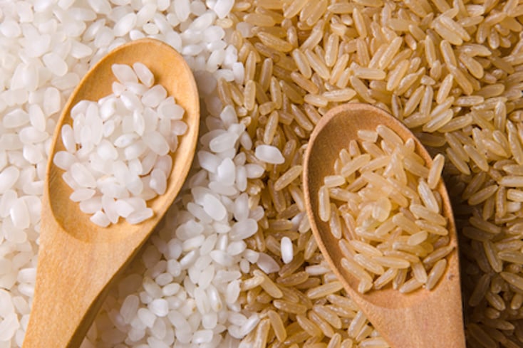 White and brown rice