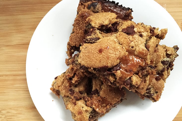 choco chip carambel pb bars feat image
