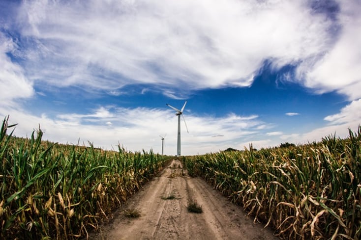 clouds windmill crops