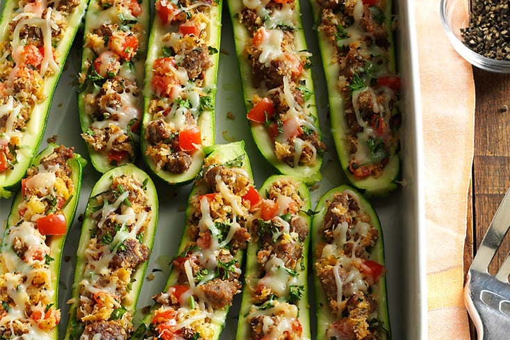 Italian Sausage Stuffed Zucchini