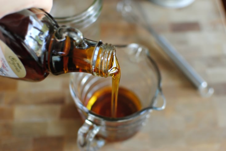 measure third cup maple syrup