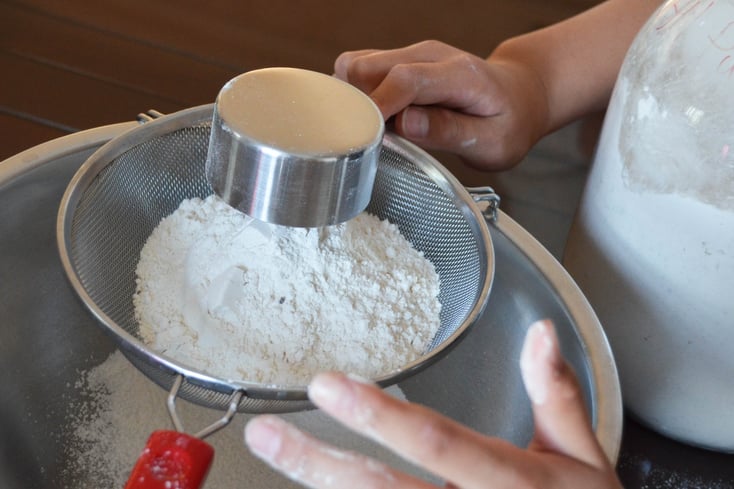 sifting flour
