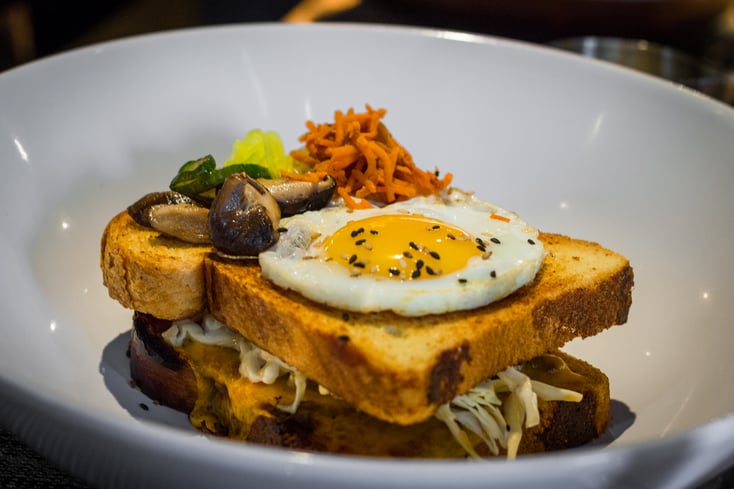 Ground Rib eye Melt Toast