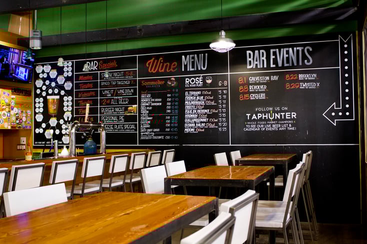bar menu wall