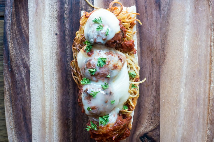 treadwell park game day sandwiches spaghetti meatballs on a raft 020 %281%29