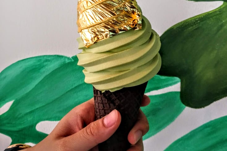 Ice cream with gold