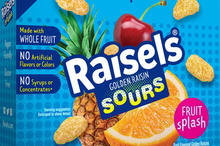 Raisels Are The Fun Flavored Golden Raisins You Need To Try ASAP 8 Raisels Box fruit splash