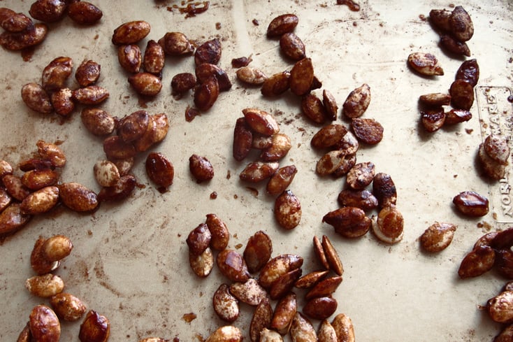 seeds on pan