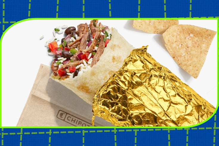 gold foil wrapped burritos