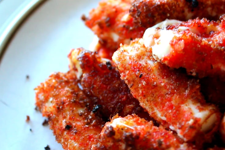 We Double Dog Dare You to Make These Hot Cheetos-Crusted Mozzarella Sticks