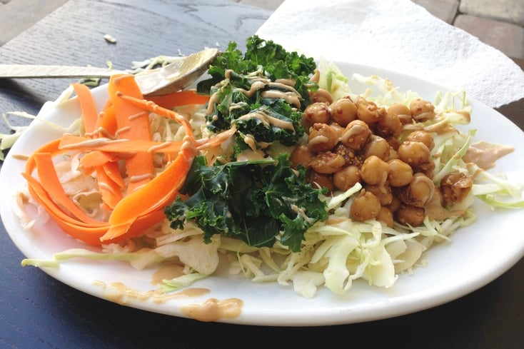 How to Make a Week's Worth of Vegan Lunches With Only 10 Ingredients 5 Soy and Dijon Glazed Chickpea Slaw