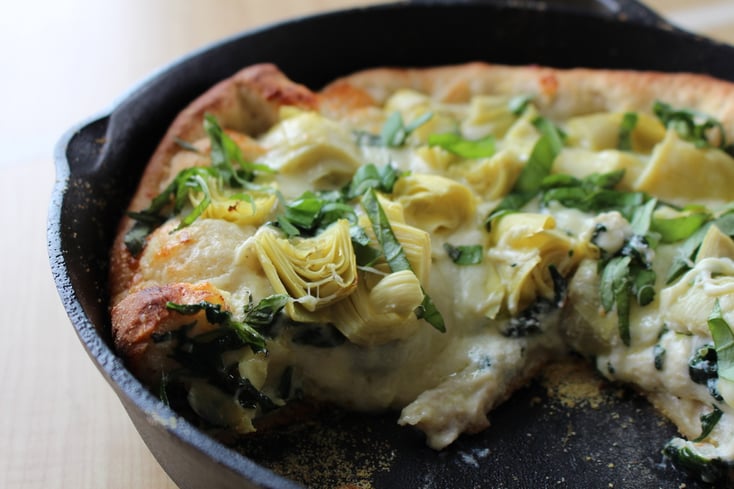 Spinach and Artichoke Deep Dish Pizza