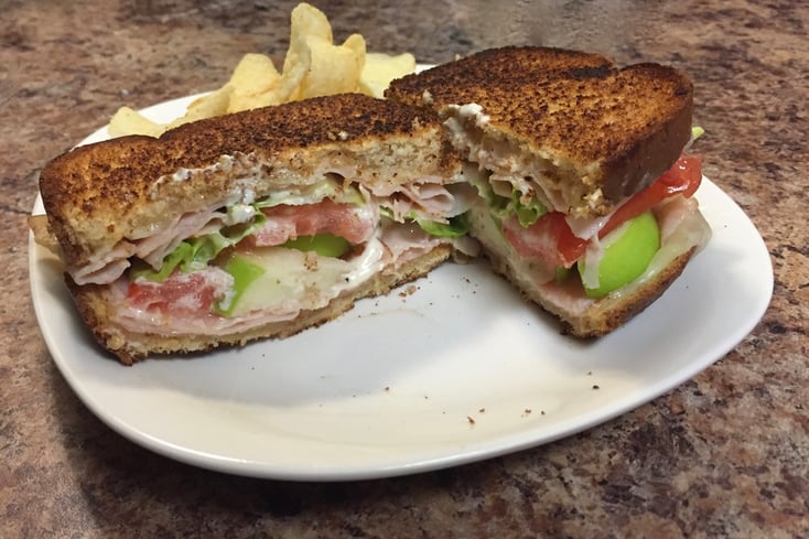 White Cheddar, Apple, and Turkey Caesar Sandwich