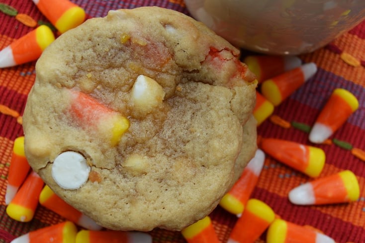 Candy Corn and White Chocolate Chip Cookies