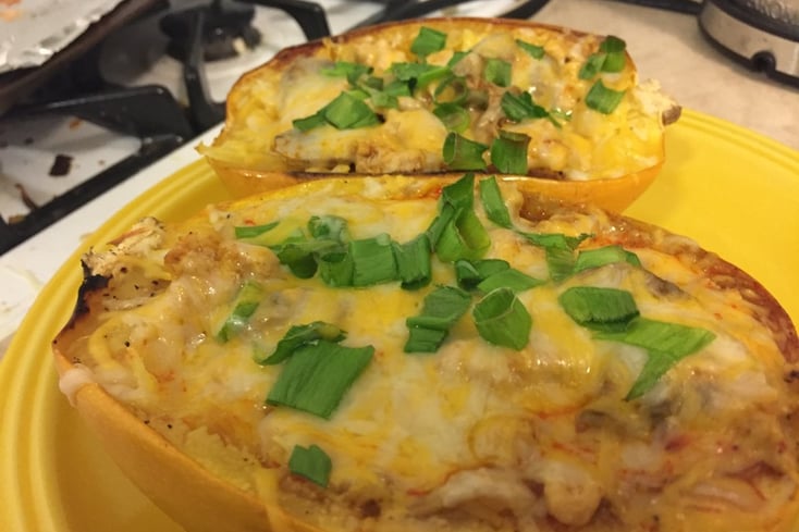 Spaghetti Squash Enchilada Boats