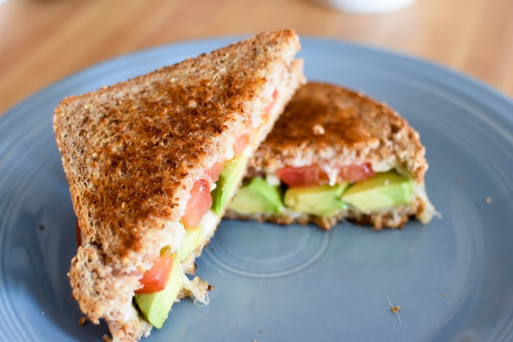 Avocado and Tomato Grilled Cheese