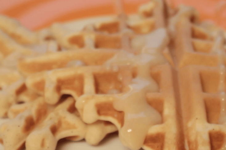 Doughnut Waffles with Maple Glaze