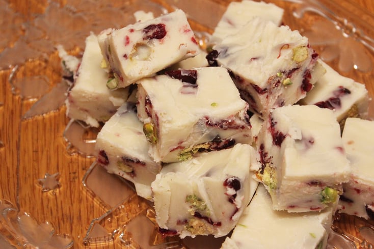 Cranberry Pistachio White Fudge