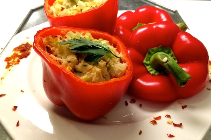 Cauliflower Rice Stuffed Bell Peppers