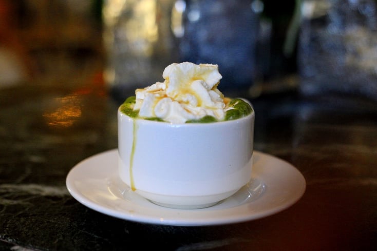White Hot Chocolate with Matcha 