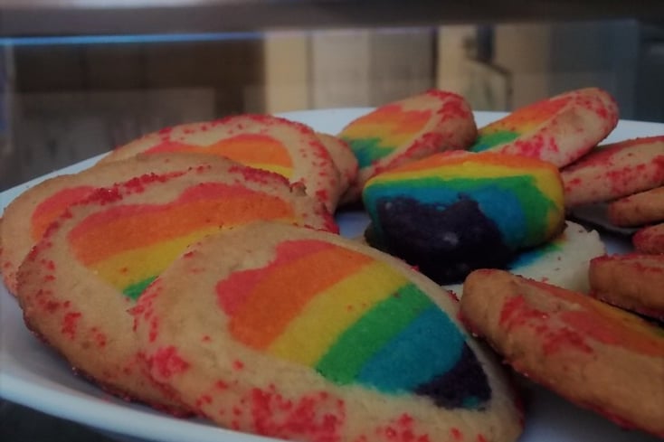 Rainbow Heart Cookies