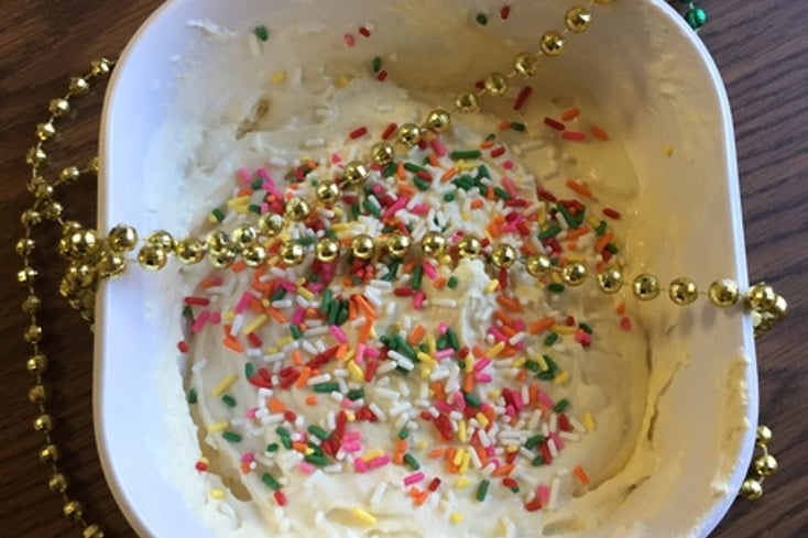 Mardi Gras Cake Batter Dip