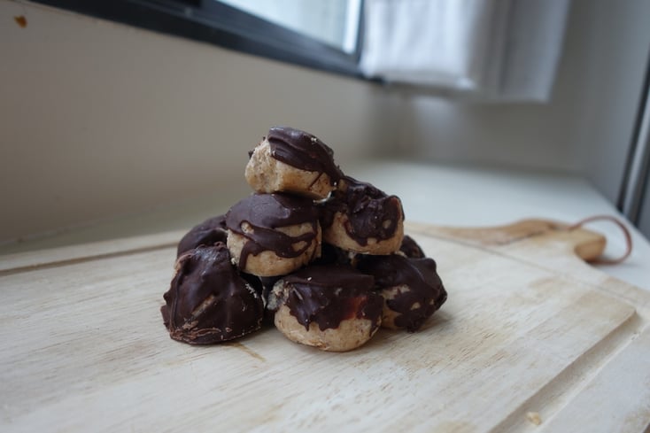 4 Ingredient Chocolate Covered Almond Butter Balls