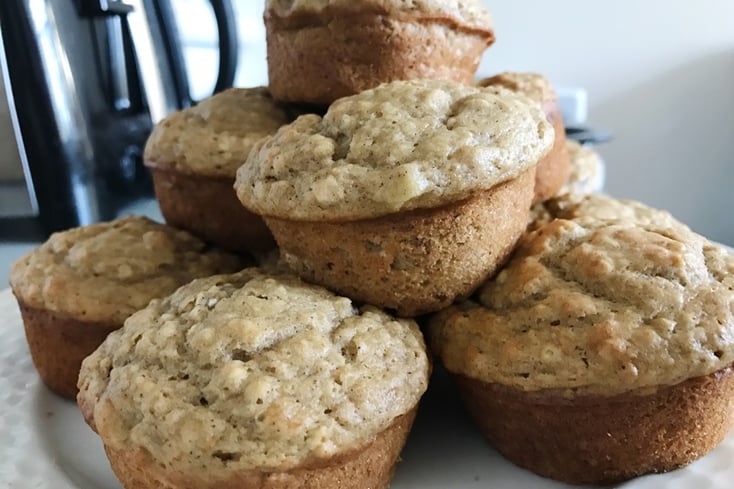 Peanut Butter Banana Oat Muffins