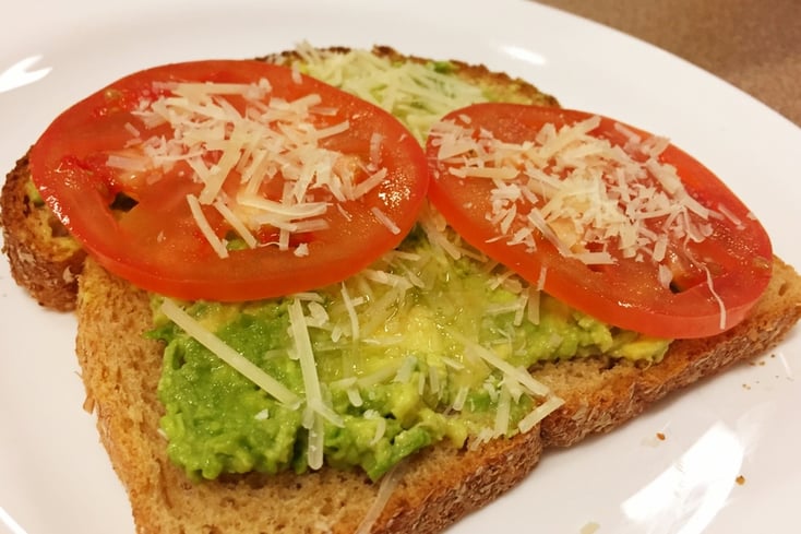 2. Parmesan, Lemon, and Tomato Avocado Toast