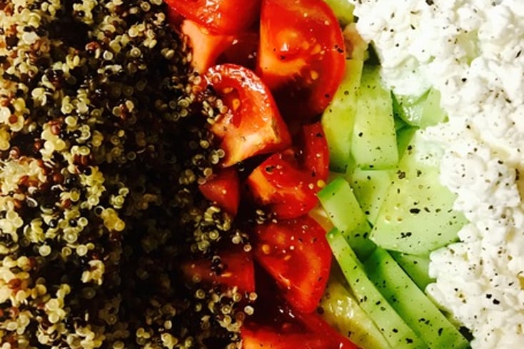 Quinoa Salad with Cottage Cheese