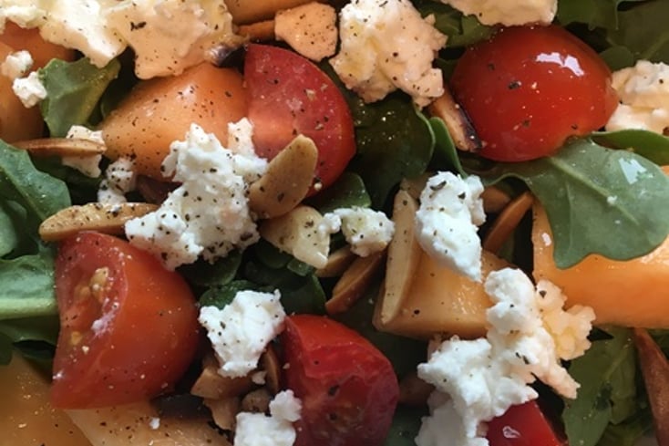 Cantaloupe and Goat Cheese Salad 