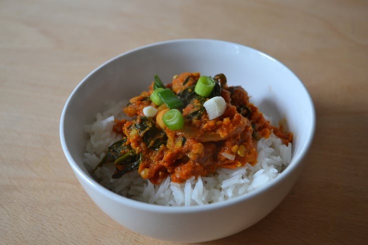 Chickpea, Spinach, and Lentil Dahl