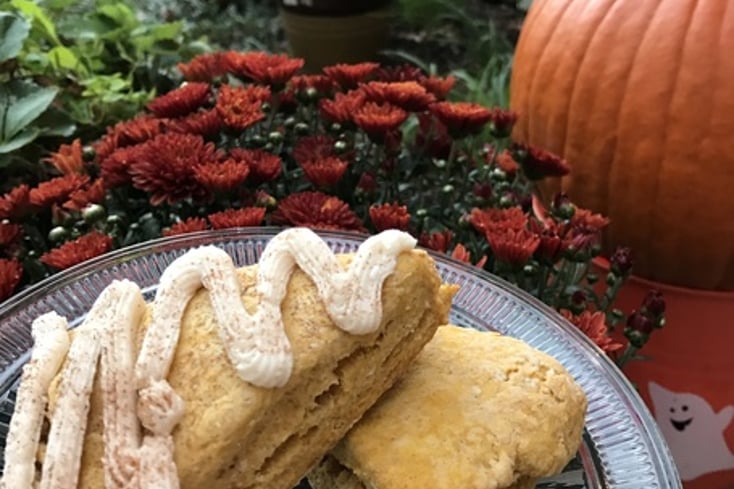 Pumpkin Scones with Buttercream Frosting