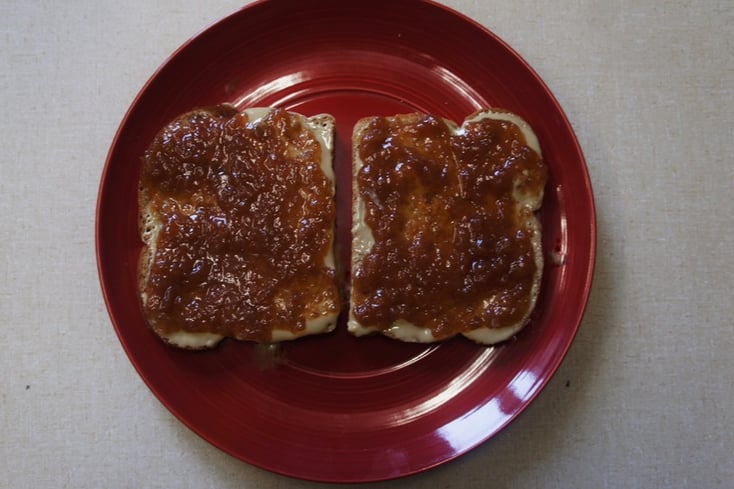 Bread with Tahini and Jam