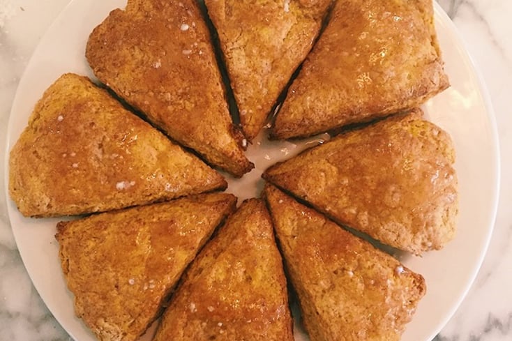 Pumpkin Scones with a Maple Glaze