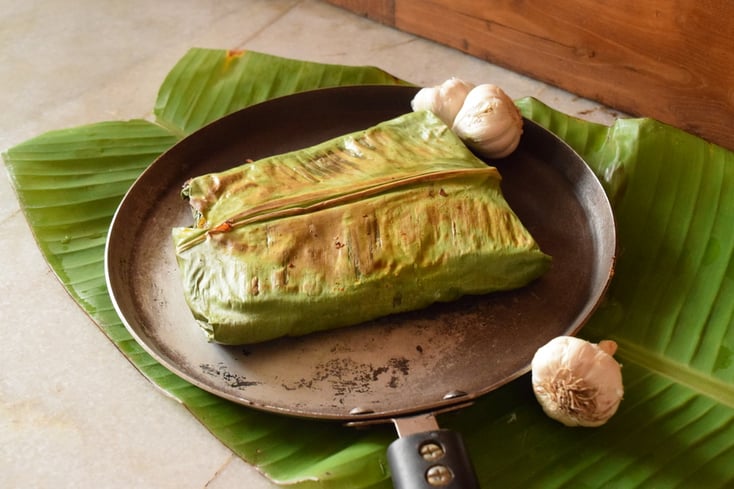 Seer Fish Wrapped in Banana Leaves 