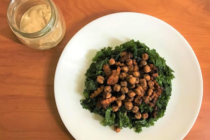 Vegan Cesar Kale Salad with Roasted Butternut Squash and Crunchy Paprika Chickpeas 3 Vegan Cesear Dressing